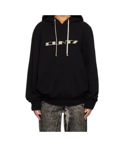 Rick Owens Drkshdw Drawstring Oversized Hoodie In Black
