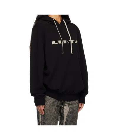 Rick Owens Drkshdw Drawstring Oversized Hoodie In Black