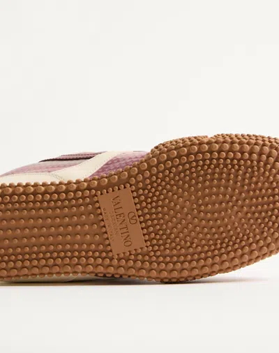 Valentino Amphibia Trainer In Rubberised Calfskin And Calfskin In Purple