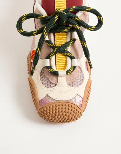 Valentino Amphibia Trainer In Rubberised Calfskin And Calfskin In Purple