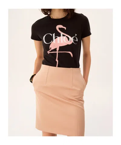 Chloé Baby Fit Logo T-shirt In Cotton Jersey In Black