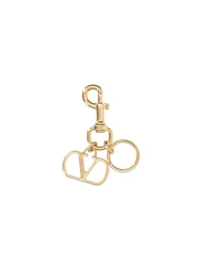 Valentino Garavani Valentino Vlogo Signature Keychain In Gold