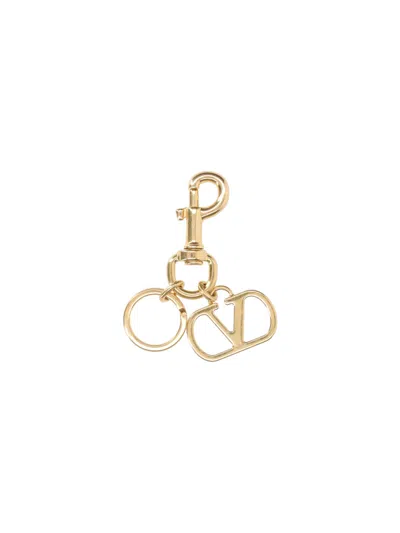 Valentino Garavani Valentino Vlogo Signature Keychain In Gold
