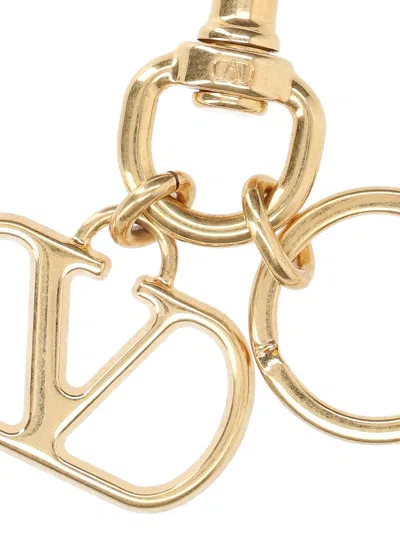 Valentino Garavani Valentino Vlogo Signature Keychain In Gold