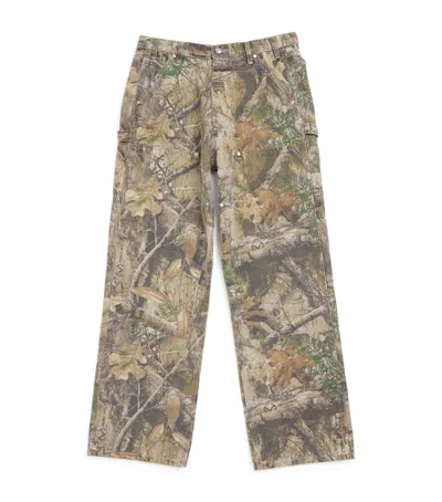 Cherry Los Angeles Realtree Camouflage Double-knee Carpenter Trousers In Green