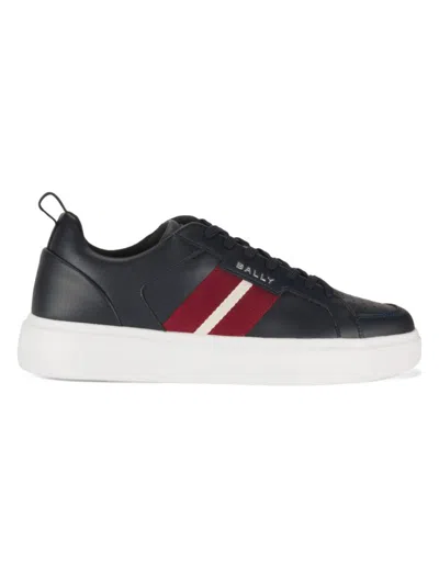 Bally Leather Low-top Sneakers Featuring Contrasting Elements In Black
