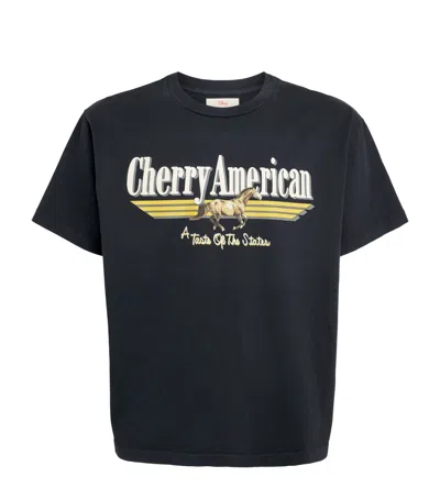 Cherry Los Angeles Cotton Logo Print Coast To Coast T-shirt In Black
