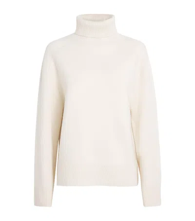 Yves Salomon Merino Wool Rollneck Sweater In White
