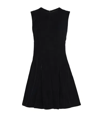 Maje Velvet Cut-out Mini Dress In Black