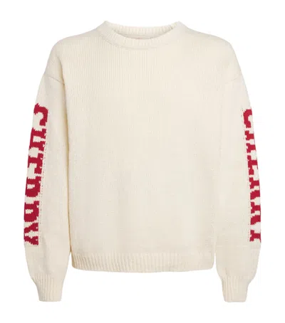 Cherry Los Angeles Logo-intarsia Cotton Sweater In Neutral