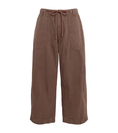 Cherry Los Angeles Cotton Herringbone Parachute Trousers In Brown