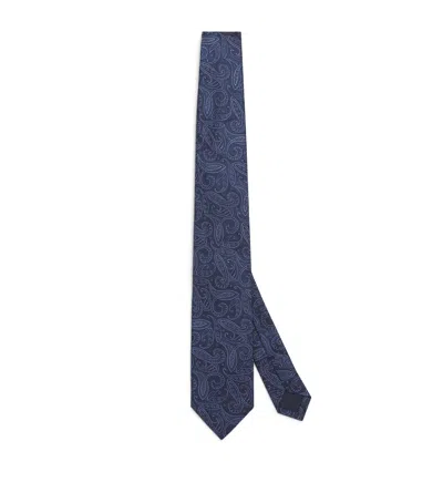 Corneliani Silk Paisley Tie In Blue