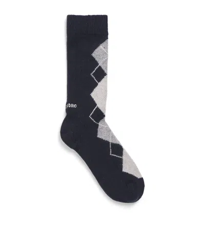 Sandro Embellished Argyle Socks In Black