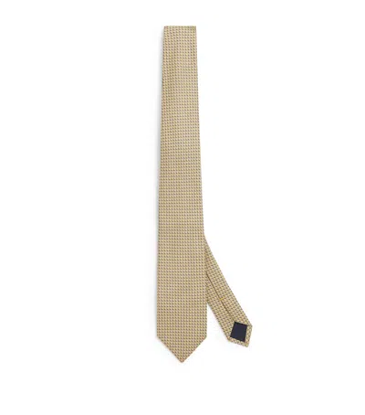Corneliani Silk Patterned Tie In Gray