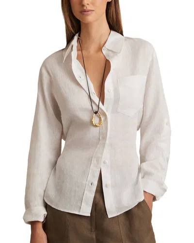 Reiss Leora Linen Top In White