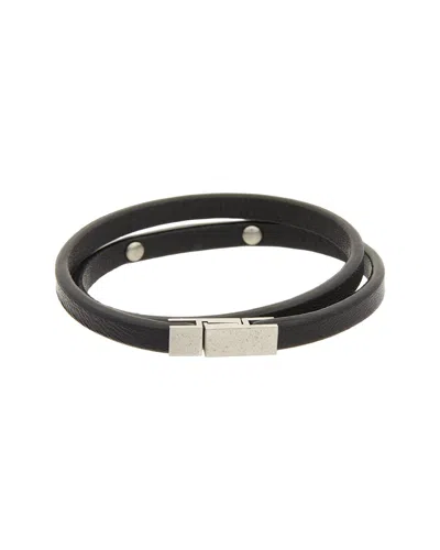 Saint Laurent Leather Bracelet In Black