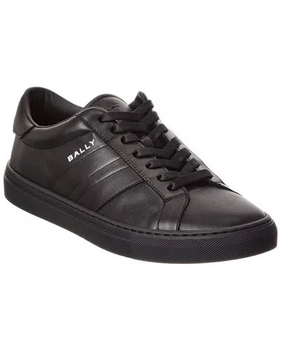 Bally Hedon Leather Sneakers In Black