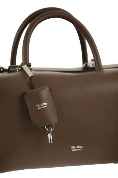 Max Mara Holdallm - Medium Satchel In Natural Leather In Brown