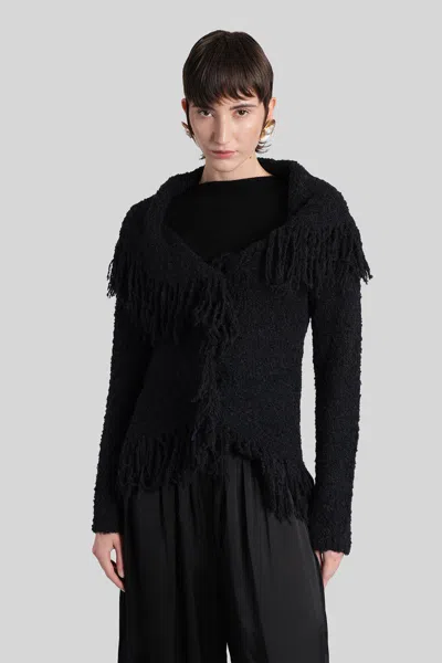 Cult Gaia Michelle Cardigan In Black Wool In Black