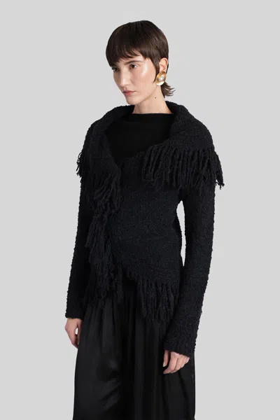 Cult Gaia Michelle Cardigan In Black Wool In Black