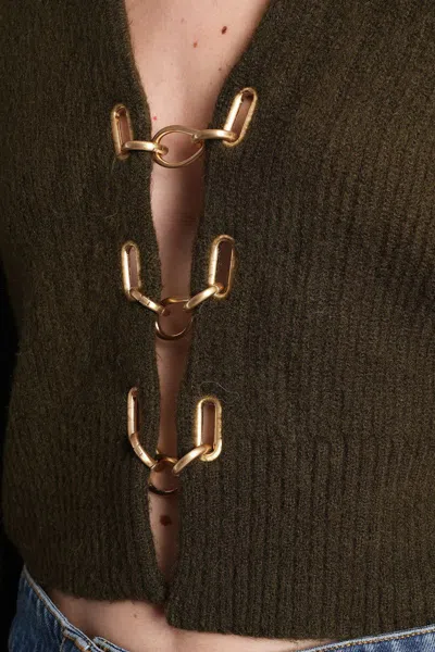 Cult Gaia Mayalu Cardigan In Green Acrylic In Green