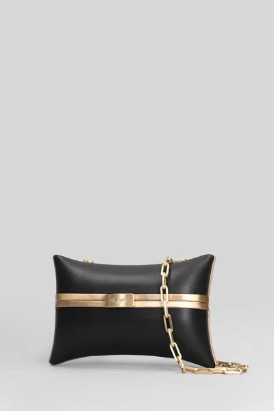Cult Gaia Olea Shoulder Bag In Black Leather In Black