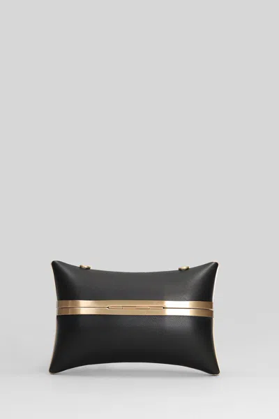 Cult Gaia Olea Shoulder Bag In Black Leather In Black