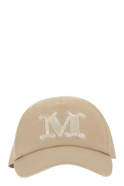 Max Mara Mxaribaldo - Water-repellent Gabardine Baseball Cap In Neutral