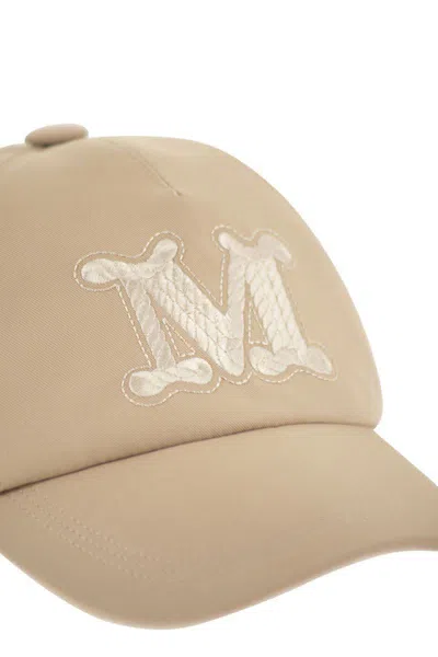 Max Mara Mxaribaldo - Water-repellent Gabardine Baseball Cap In Neutral