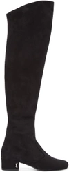 SAINT LAURENT Black Suede Tall Boots