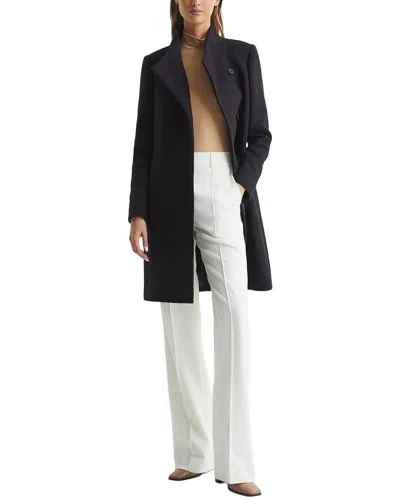 Reiss Mia Wool-blend Mid Length Coat In Blue