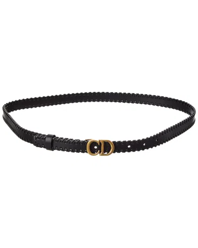 Dior Saddle Leather Belt In Black