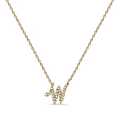 Haus Of Brilliance 10k Gold Diamond Accent A-z Initial Script Style Pendant Necklace In Gold