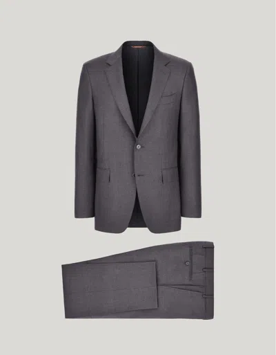 Canali Charcoal Grey Pure Wool Suit In Gray