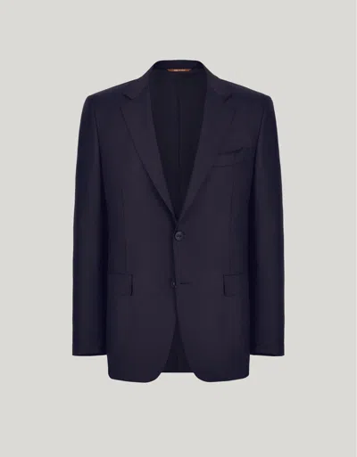 Canali Kei Navy Blue Modern-fit Jacket In Pure Impeccabile Wool