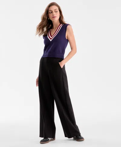 Bar Iii Women's Sleeveless V-neck Sweater Vest, Exclusively At Macy's In Blue