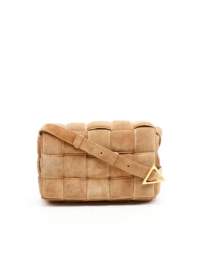 Bottega Veneta Suede Padded Cassette Bag In Sand