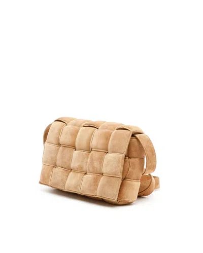 Bottega Veneta Suede Padded Cassette Bag In Sand