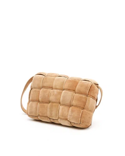 Bottega Veneta Suede Padded Cassette Bag In Sand