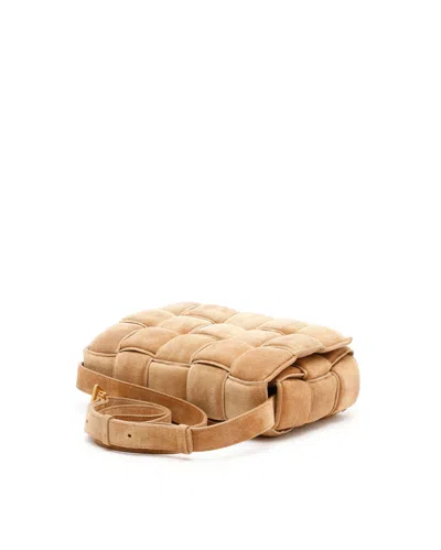 Bottega Veneta Suede Padded Cassette Bag In Sand