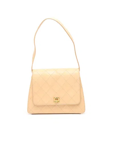 Pre-owned Chanel Quilted Flap Bag In Sand