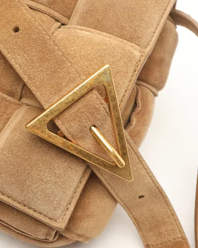 Bottega Veneta Suede Padded Cassette Bag In Sand