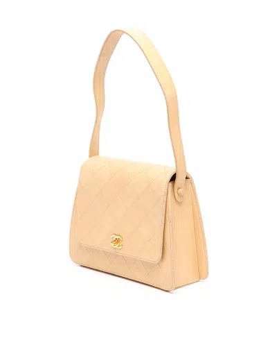 Pre-owned Chanel Quilted Flap Bag In Sand