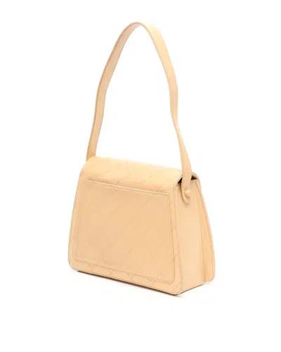Pre-owned Chanel Quilted Flap Bag In Sand