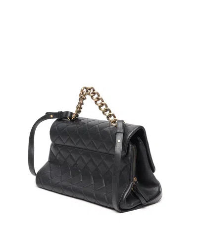 Pre-owned Chanel Trapezio Flap Bag In Black