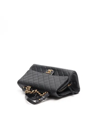 Pre-owned Chanel Trapezio Flap Bag In Black
