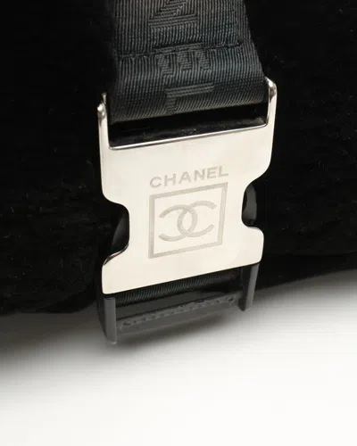 Pre-owned Chanel Sport Line Fur Chain Bag In Black