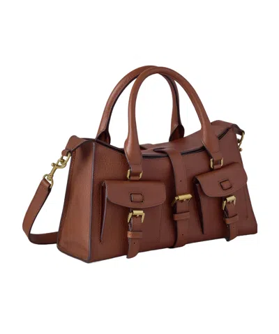 Mulberry Roxanne Brown Small Handbag With Adjustable And Removable Shoulder Strap And Two Front Pockets In Le