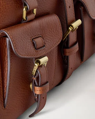 Mulberry Roxanne Brown Small Handbag With Adjustable And Removable Shoulder Strap And Two Front Pockets In Le