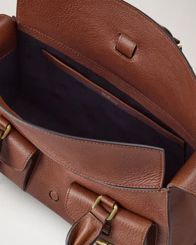 Mulberry Roxanne Brown Small Handbag With Adjustable And Removable Shoulder Strap And Two Front Pockets In Le